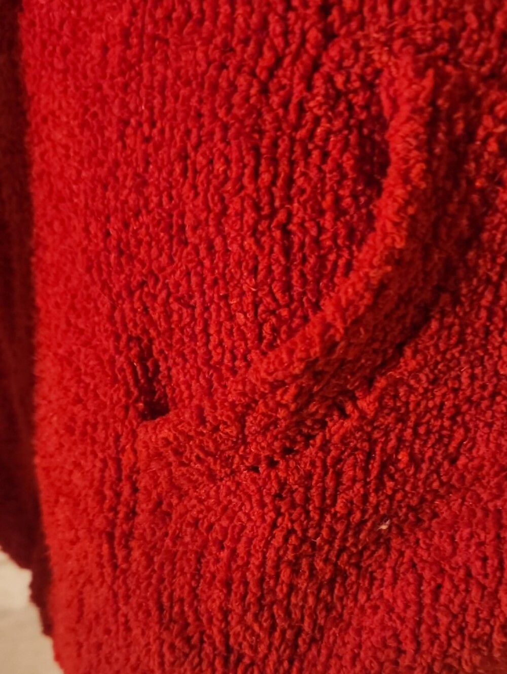 Eddie Bauer Plush Deep Red Teddy Zip-Up Jacket - Picture 4 of 11